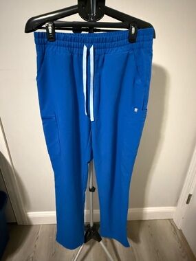 FIGS Scrub Pants Womens Large Tall Blue Straight Leg Medical Uniform L/T